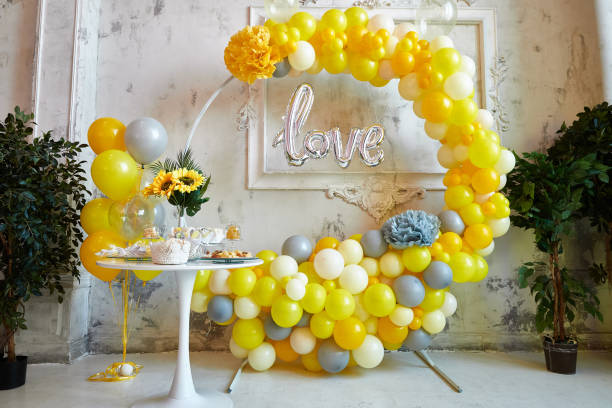 Luxury wedding ceremony with elegant floral design